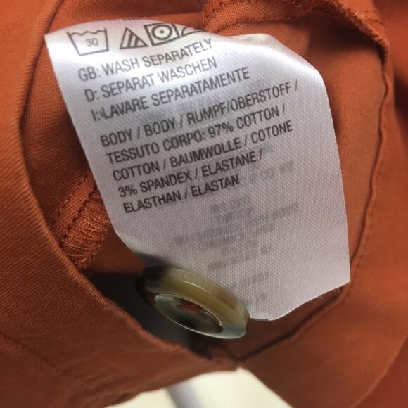 Denim & Co Twill Peplum Waist Jacket Orange XS - Picture 12 of 12